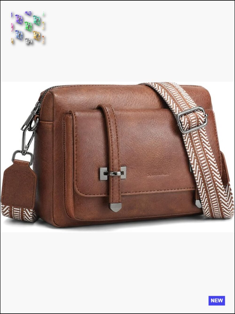Vegan Leather Crossbody Bag with Guitar Strap Trendy Shoulder Handbag RFID Card